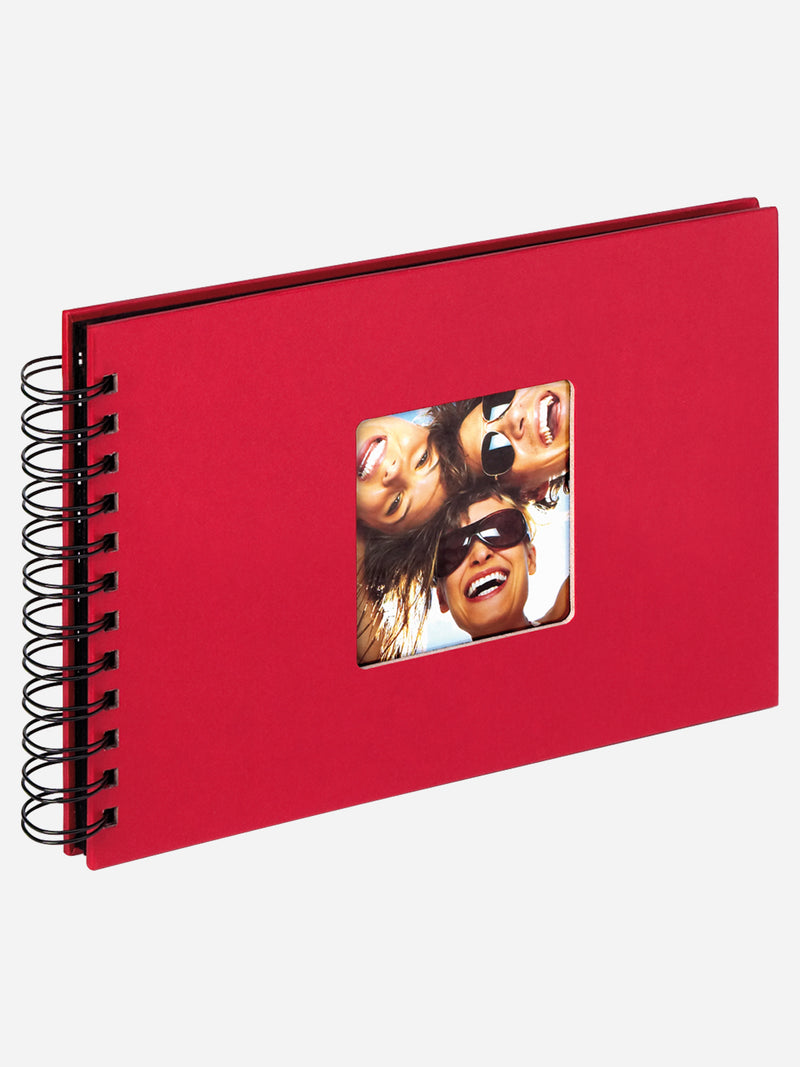 Wire-O linnen album "Fun" rood 23x17 cm