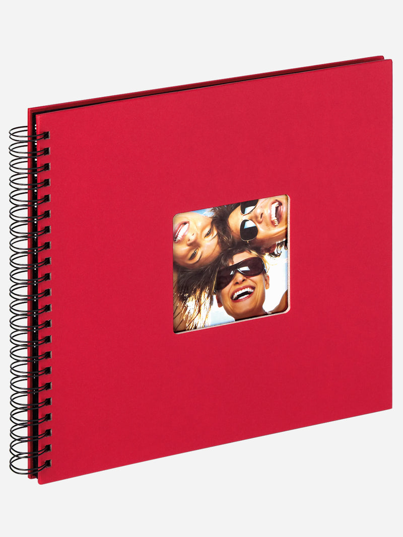 Wire-O linnen album "Fun" rood 30x30 cm