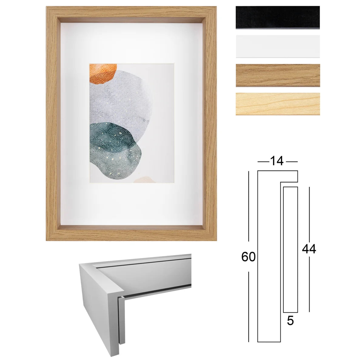 Shape 3D FSC-fotolijst 25x25 wit