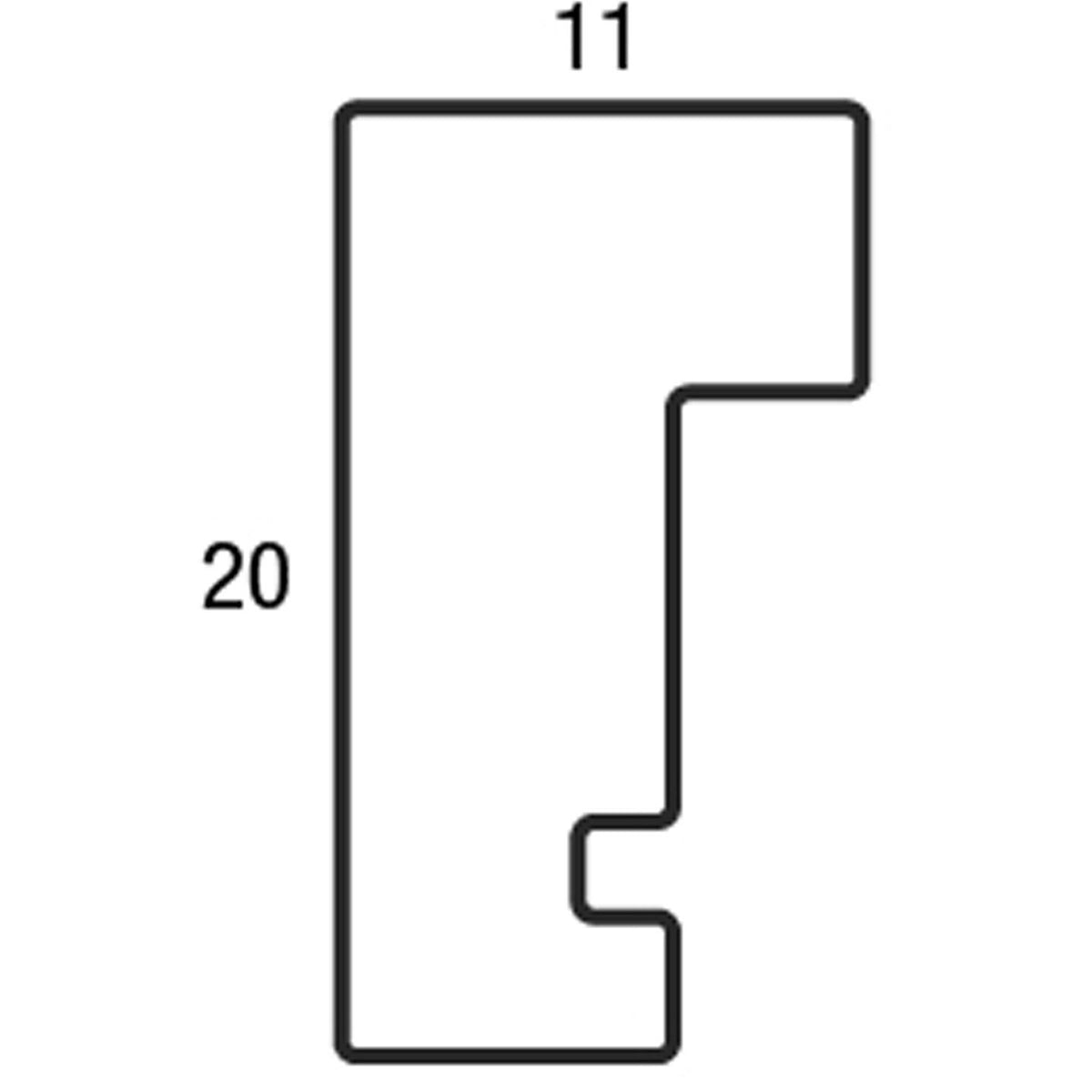 Doorsnede profiel Henzo Viola fotolijst, 20 x 11 mm