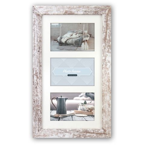Zep Fotolijst V23136 Nelson 6 3Q White Wash voor 3 Foto s